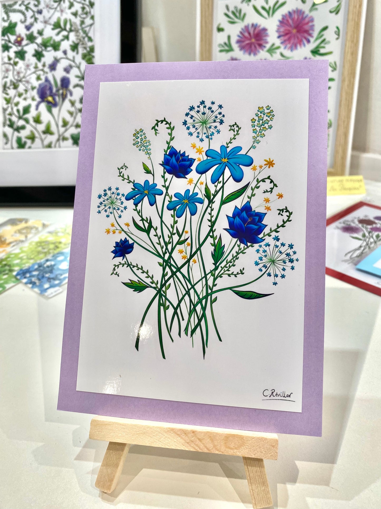 Cartes & Marque-Pages « Fleurs bleues »